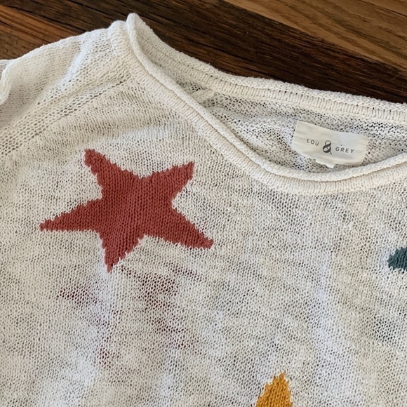 Lou & Grey Multicolor Intarsia Star Sweater Small - Picture 3 of 9